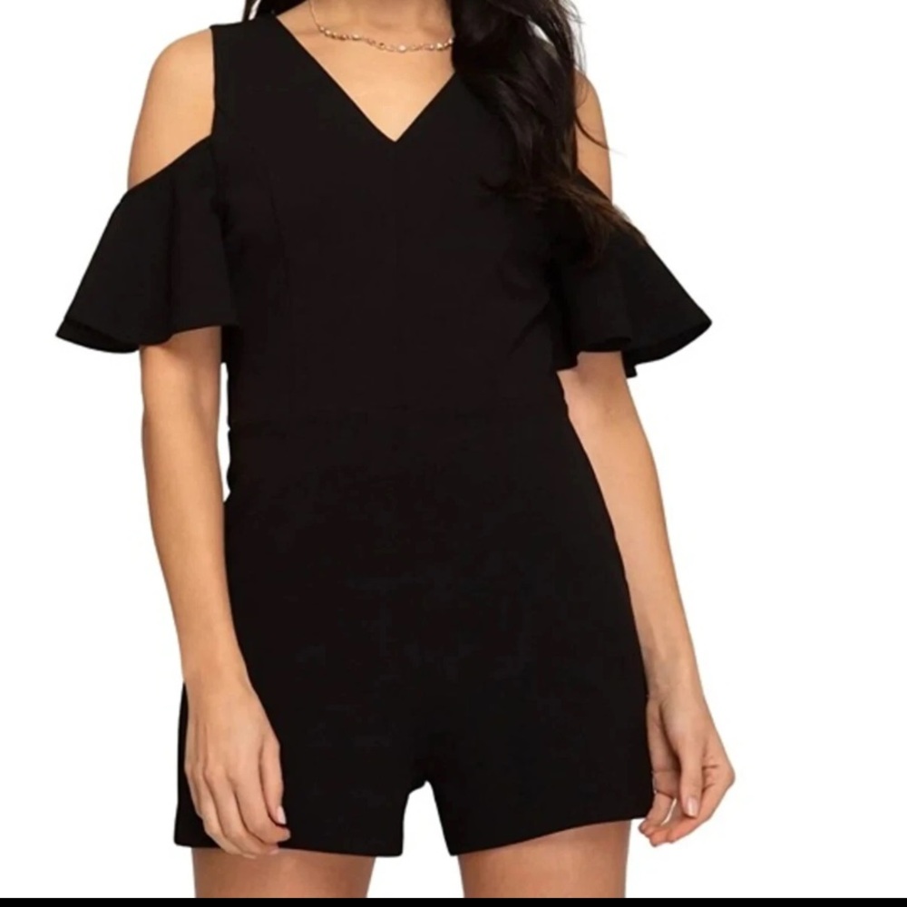 Anthropologie Elevenses Cold Shoulder Romper
